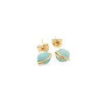 Load image into Gallery viewer, Amazonite gold studs
