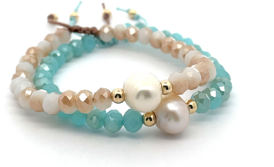 Sand | Pearl crystal bracelets