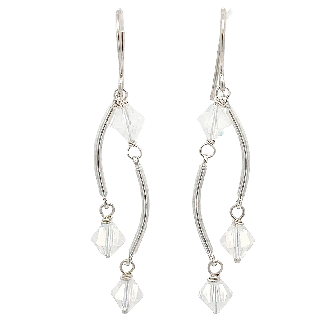 Dance Crystal Earrings | Handmade Silver Jewelry