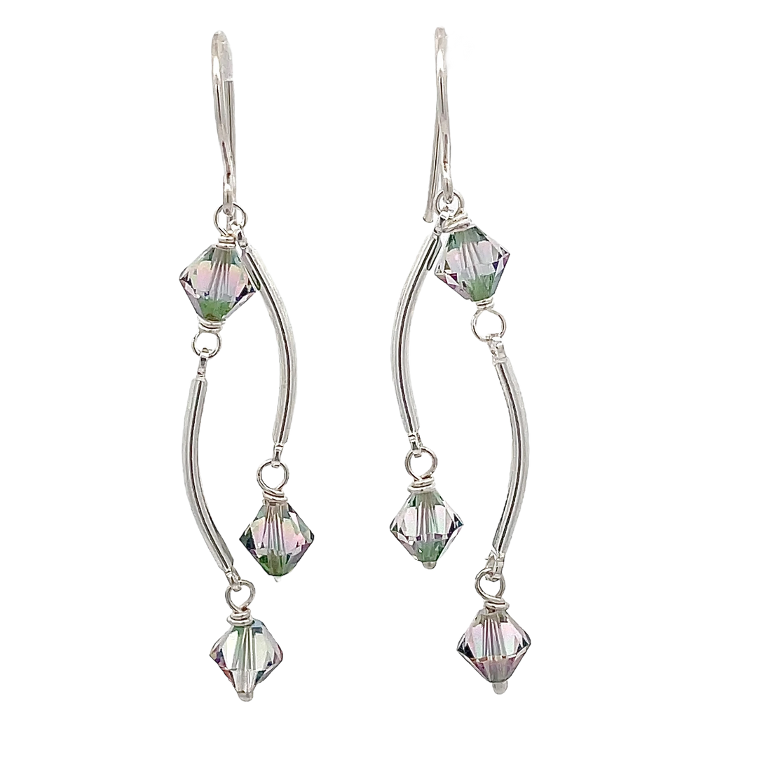 Dance Crystal Earrings | Handmade Silver Jewelry