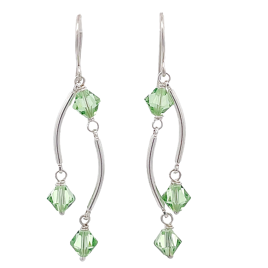 Dance Crystal Earrings | Handmade Silver Jewelry