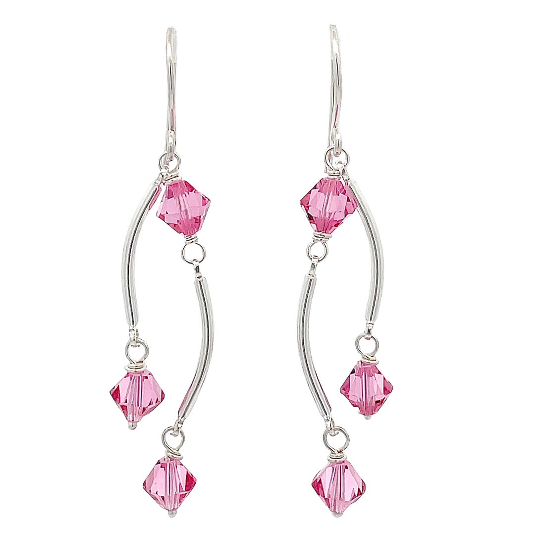Dance Crystal Earrings | Handmade Silver Jewelry