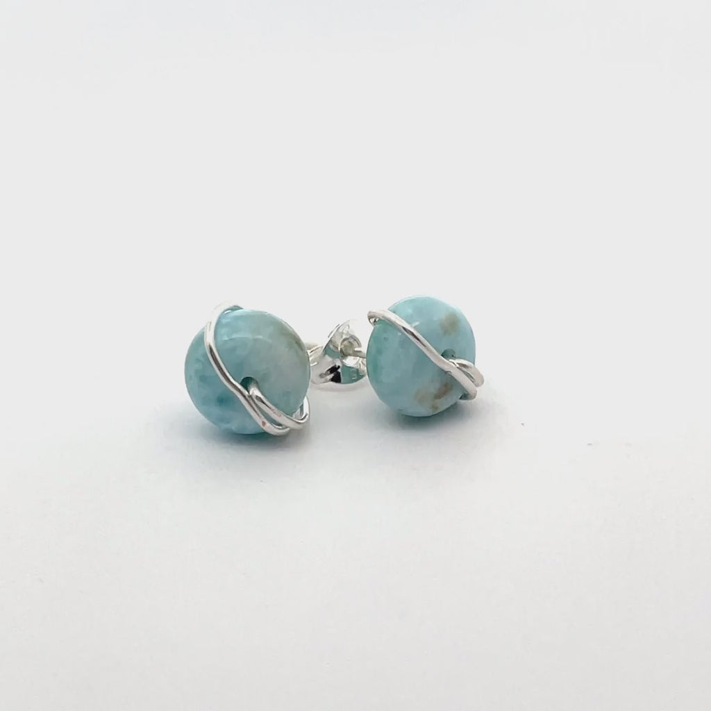 Larimar Stud Earrings