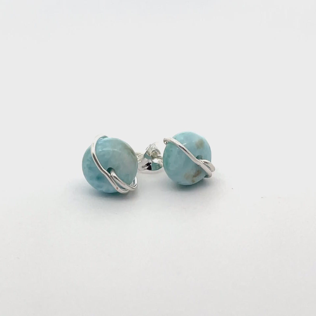 Larimar Stud Earrings