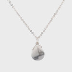 Load and play video in Gallery viewer, White Howlite Teardrop Necklace | Calm Elegance
