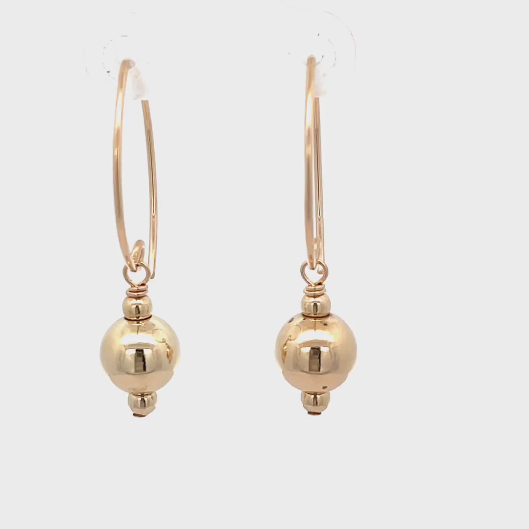 Gold ball hoop earrings 