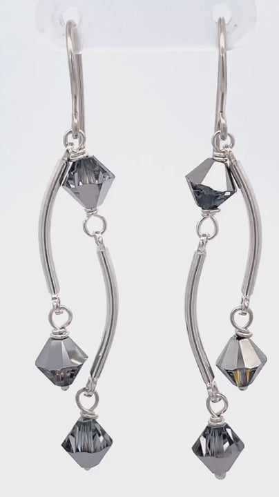 Dance Crystal Earrings | Handmade Silver Jewelry
