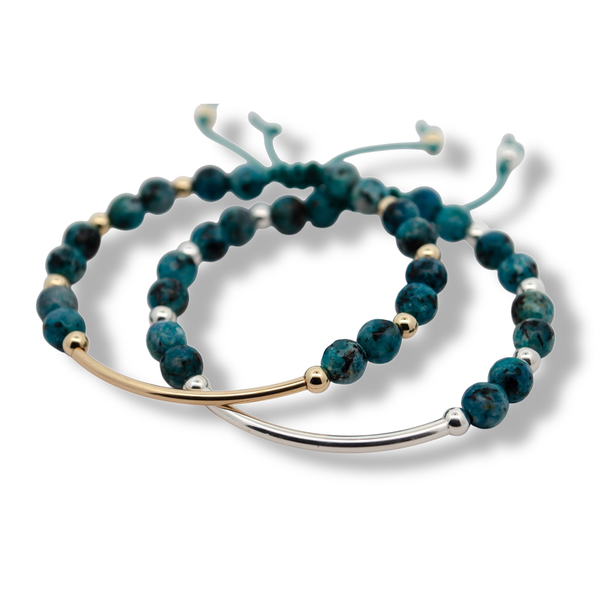 Teal Jasper | Stone Bar Bracelets