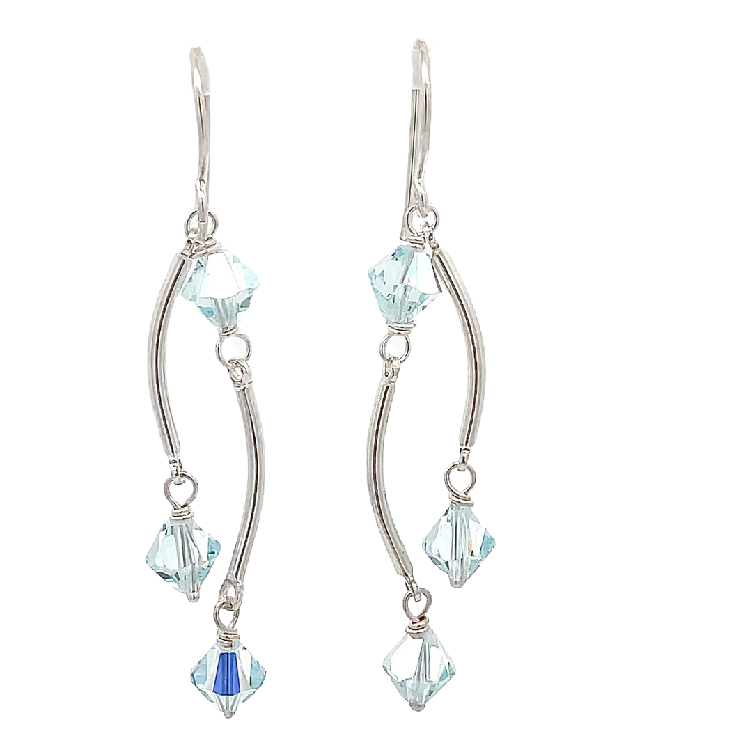 Dance Crystal Earrings | Handmade Silver Jewelry