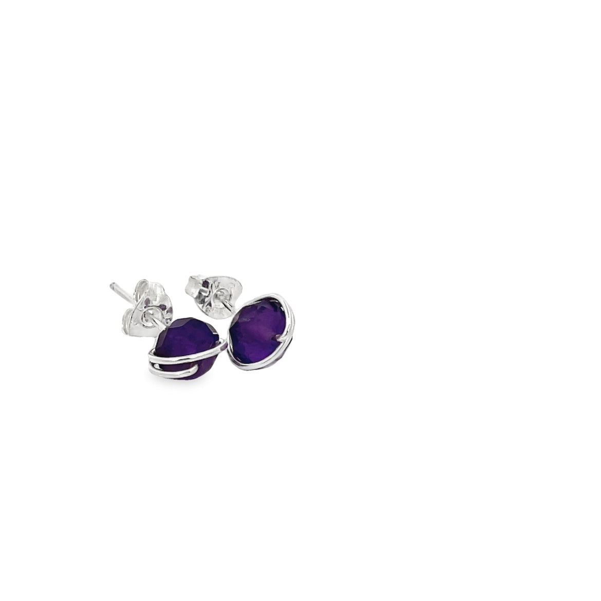 Amethyst stud earrings | Natural gemstone jewelry
