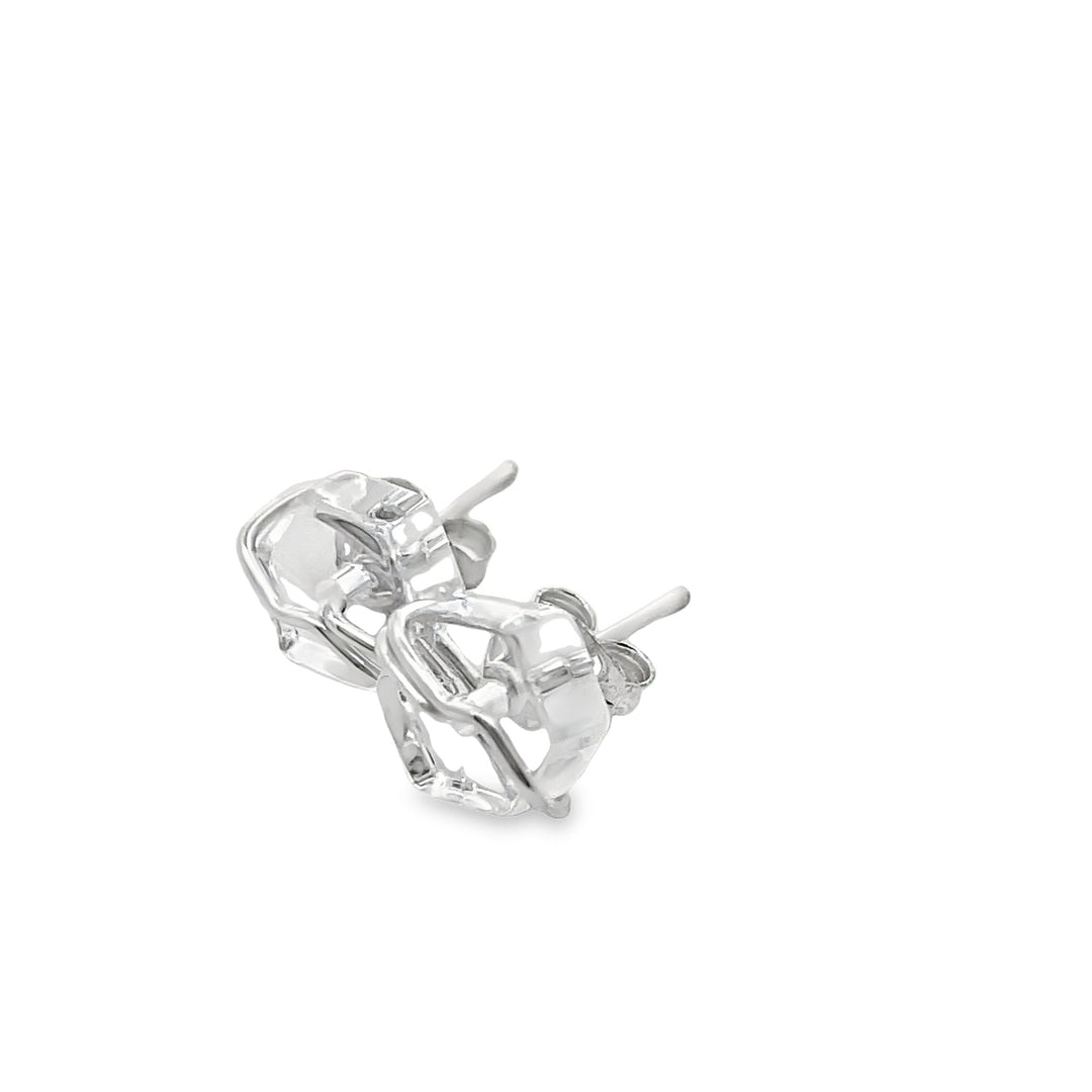silver hexagon stud earrings 