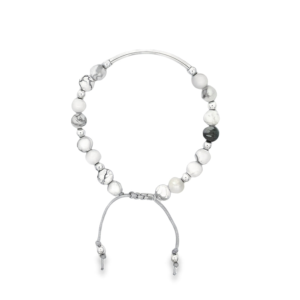 White howlite bracelet in silver 