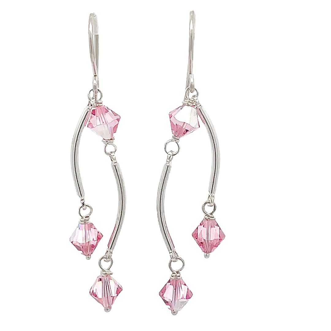Dance Crystal Earrings | Handmade Silver Jewelry