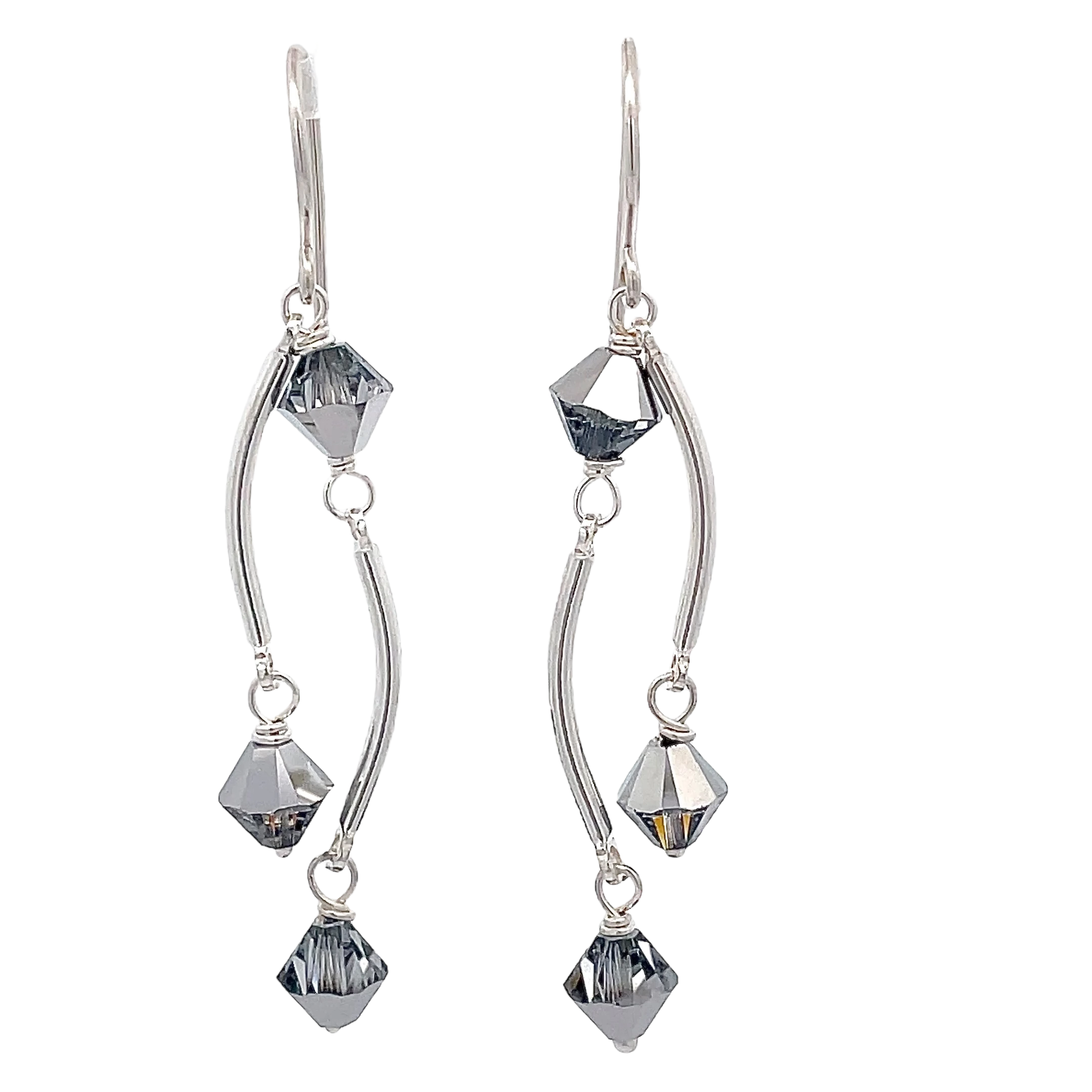 Dance Crystal Earrings | Handmade Silver Jewelry