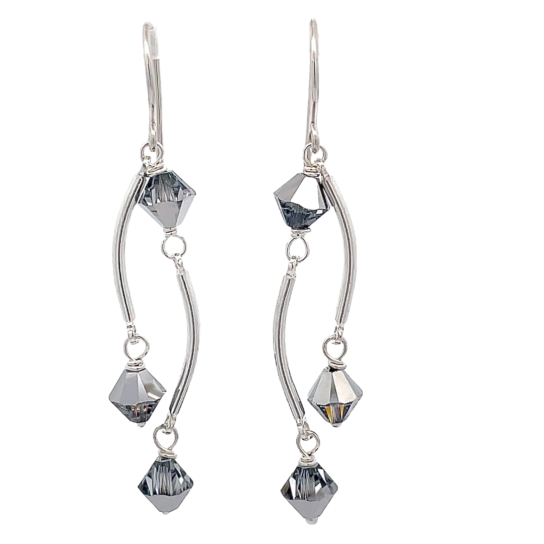 Dance Crystal Earrings | Handmade Silver Jewelry