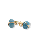 Deep blue aquamarine stud earrings in 14kt gold-filled, handmade in Barbados.