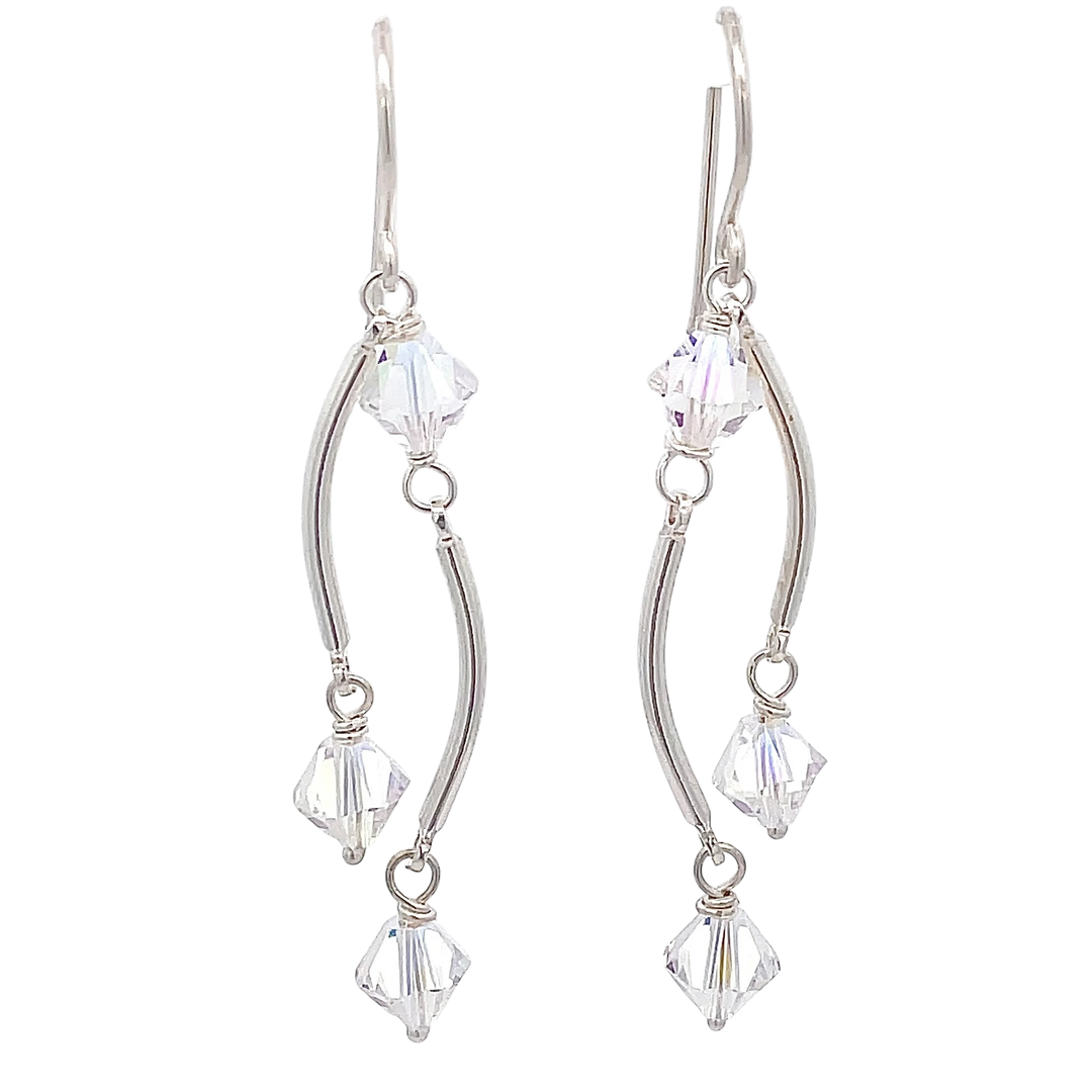 Dance Crystal Earrings | Handmade Silver Jewelry