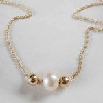 Load image into Gallery viewer, Gold ball necklace | Pearl |Minimalistic collection - Summer Gems
