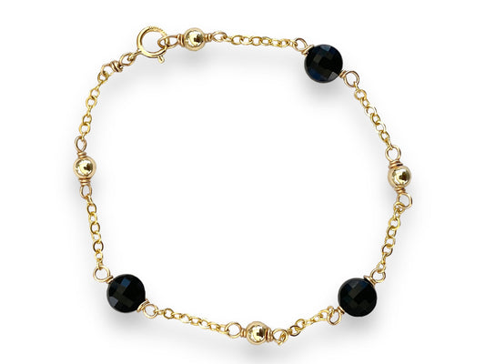 Black onyx chain bracelet | Handmade in Barbados