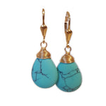 Load image into Gallery viewer, blue turquoise jewelry in gold 
