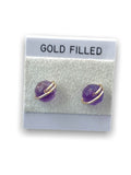 Dark amethyst gemstones set in 14kt gold-filled 