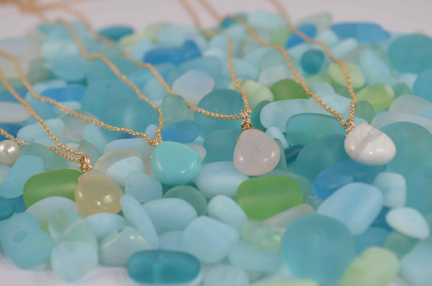 Teardrop gemstone necklace | Multi-gemstone  collection