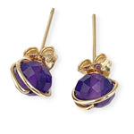 Load image into Gallery viewer, Amethyst stud earrings set in 14kt gold-filled 
