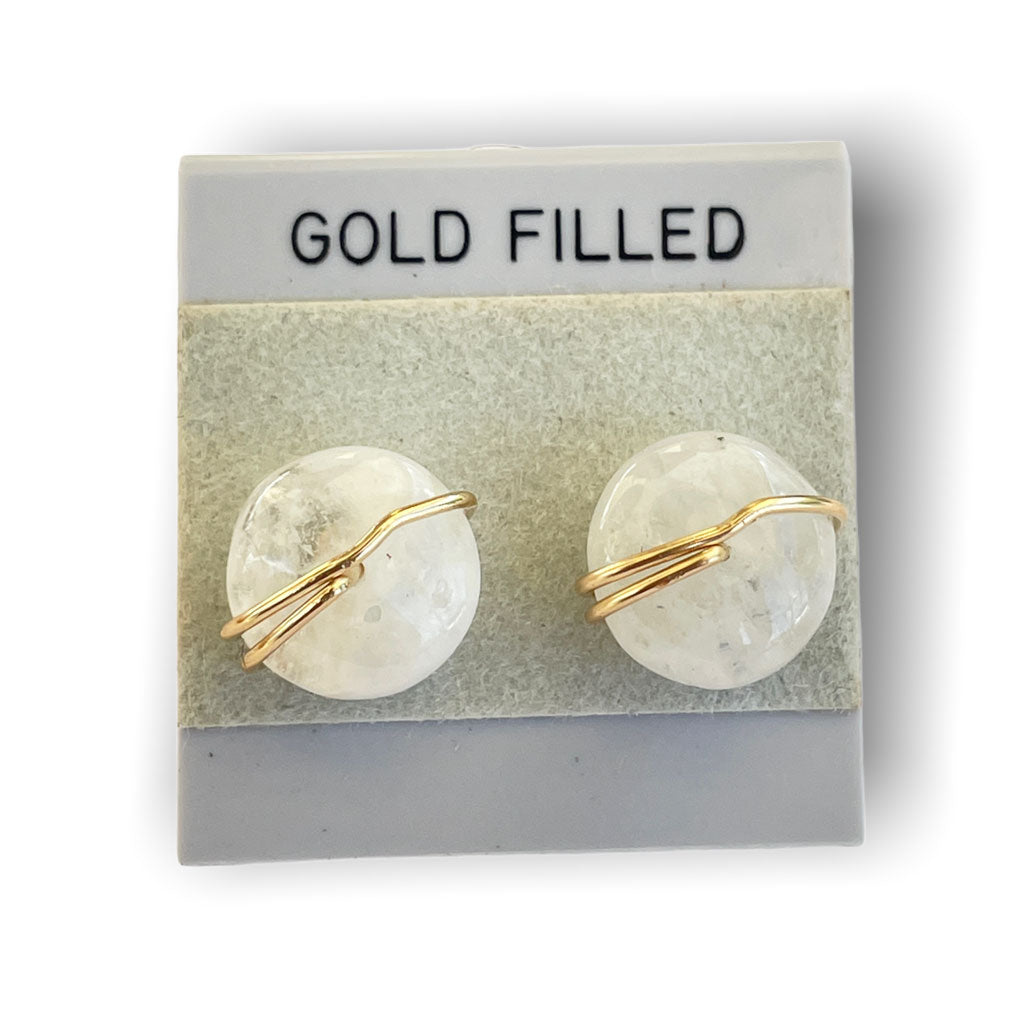gold moonstone stud earrings 