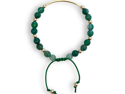green agate bar bracelet 