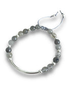 Load image into Gallery viewer, grey agate bracelet in silver
