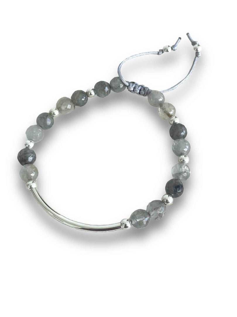 Trendy Grey Agate Bracelet Handmade in Barbados Summer Gems