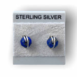 Load image into Gallery viewer, Lapis Lazuli stud earrings | September birthstone alternative
