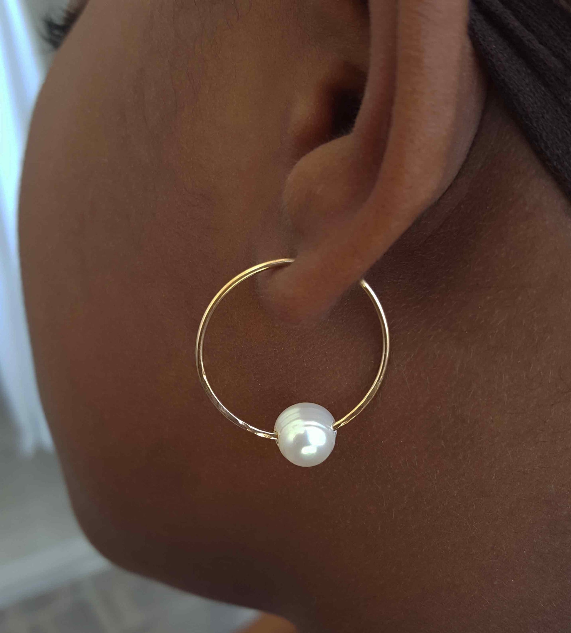 Pearl Hoop Earrings   |   Coco Elegance
