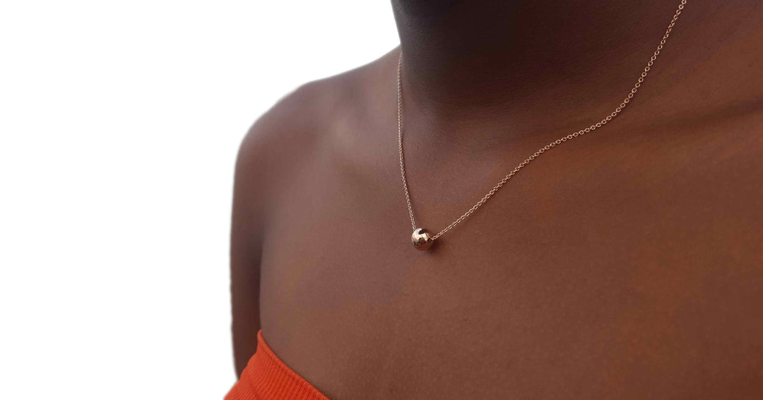 Rose gold ball necklace | Minimalist collection