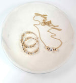 Load image into Gallery viewer, Silver Oro Hoops and 3 wishes necklace
