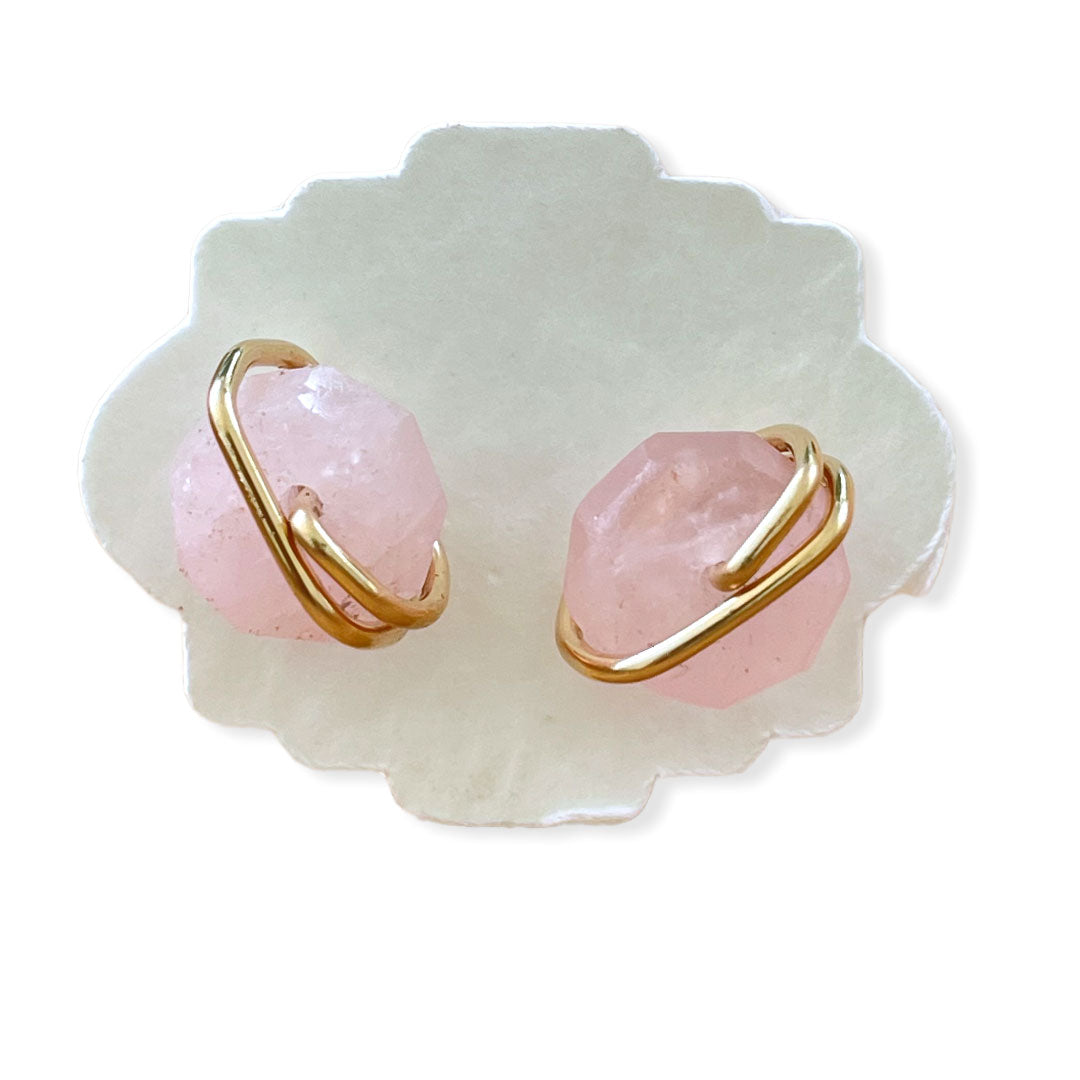 Morganite stud earrings