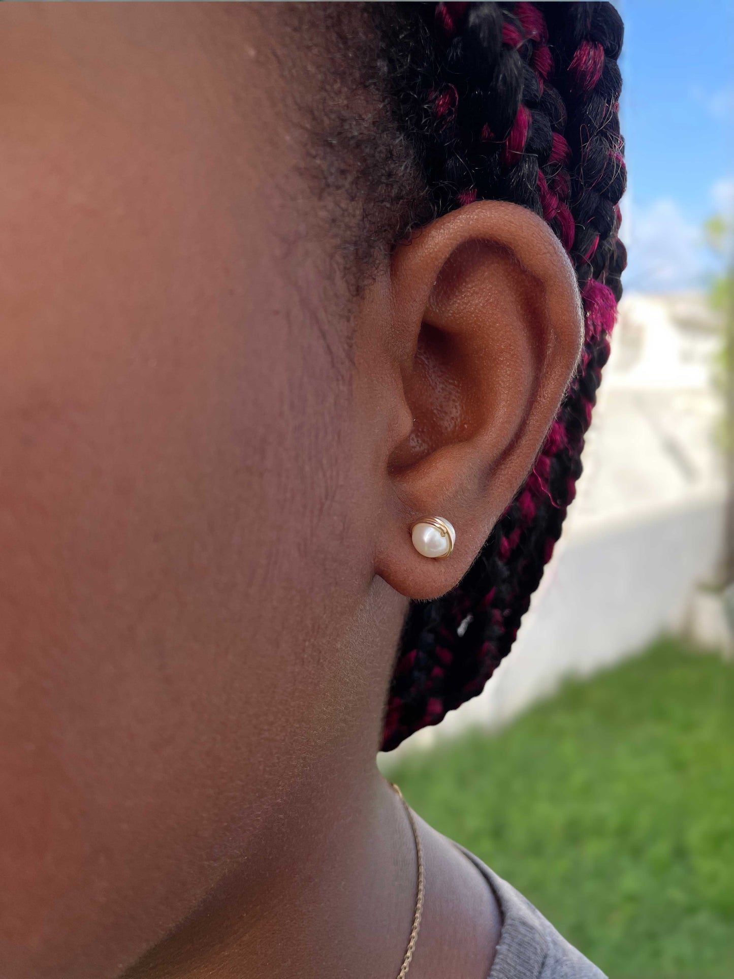Pearl stud earrings  | Purity gemstone | June birthday