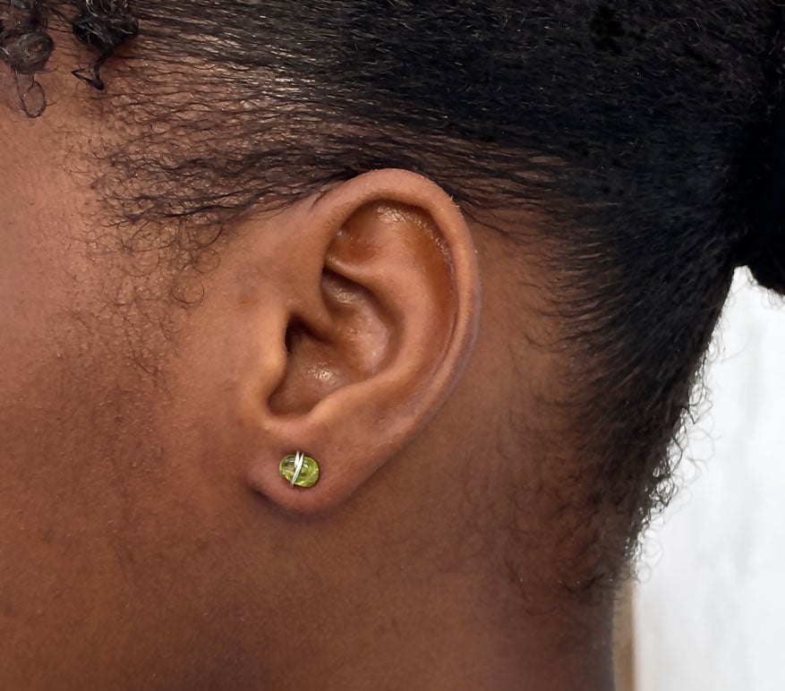 Peridot  gemstone stud earrings 