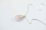 Load image into Gallery viewer, Rose quartz teardrop  necklace | Natural gemstone collection
