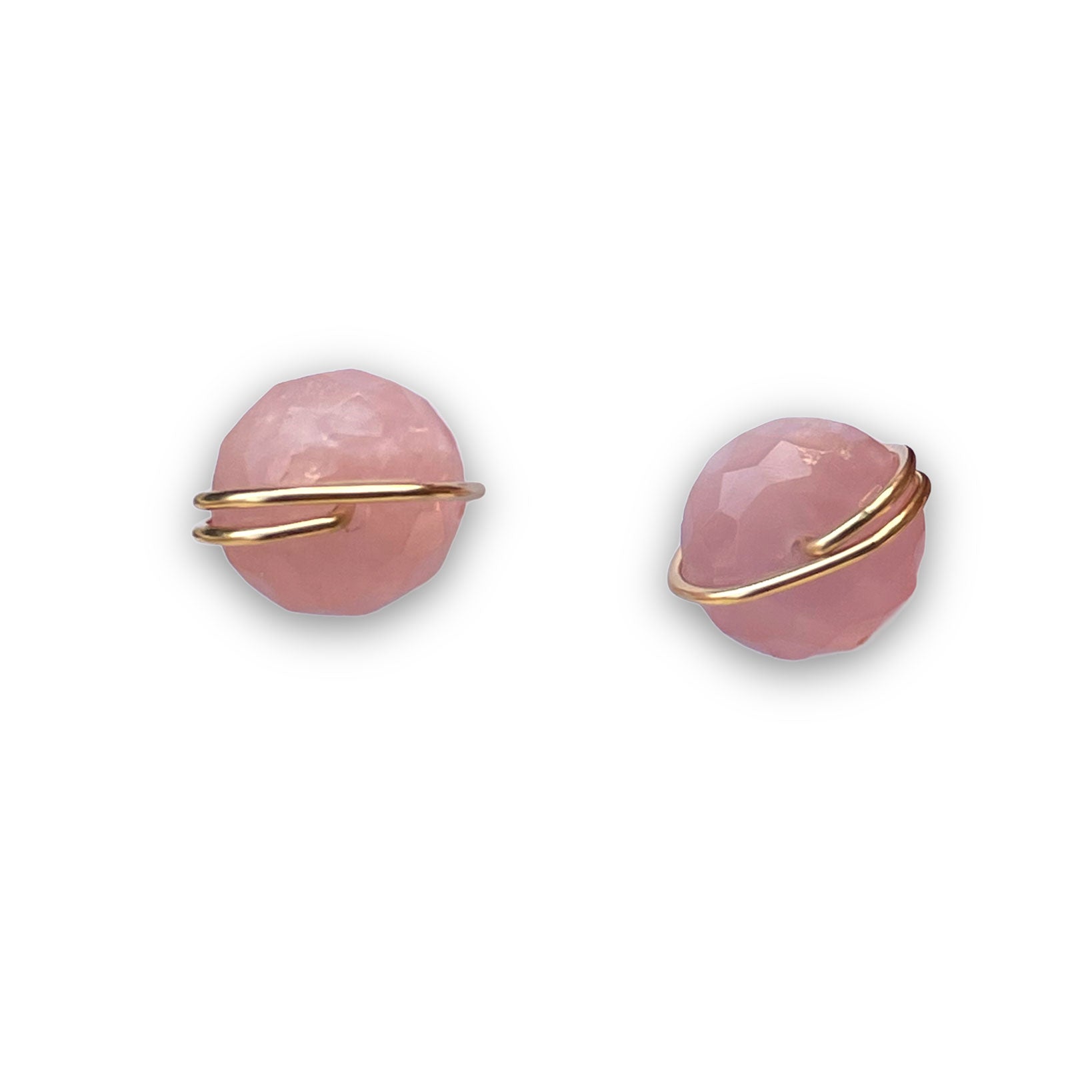 rose quartz stud earrings gold 