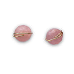 Load image into Gallery viewer, rose quartz stud earrings gold 
