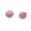 rose quartz stud earrings gold 