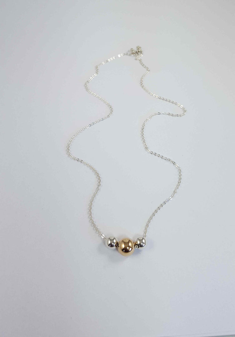 Gold mix ball necklace