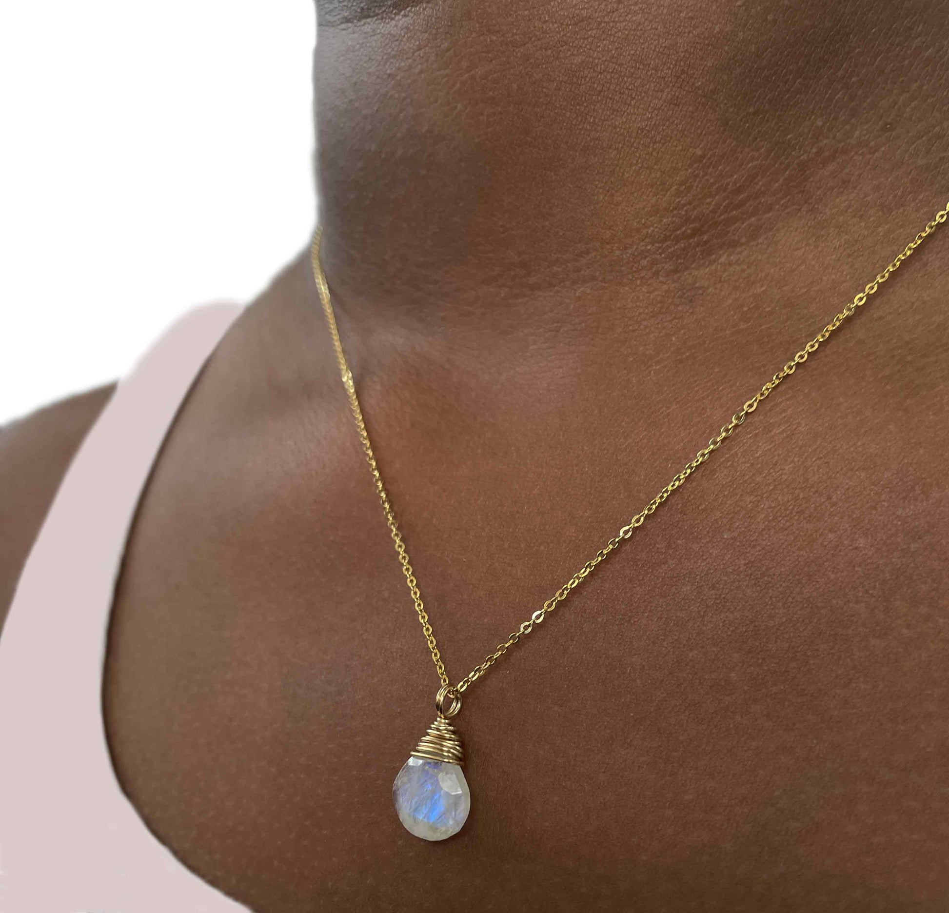Wrapped Moonstone Necklace | Natural gemstone collection