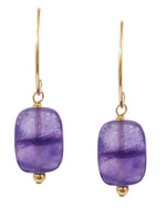 Load image into Gallery viewer, Amethyst drop earrings |  Petal hoop collection
