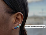 Load image into Gallery viewer, gemstone stud earrings 
