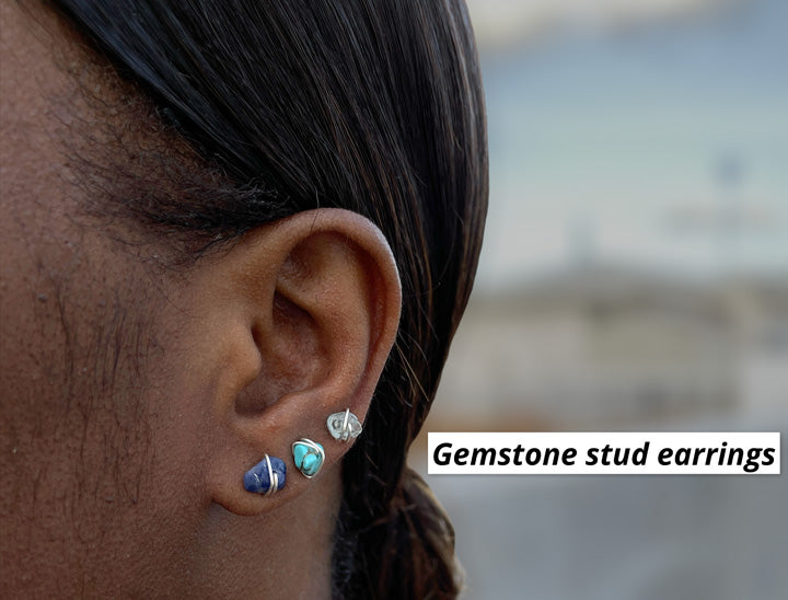 gemstone stud earrings 