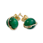 Load image into Gallery viewer, green jade stud earrings 
