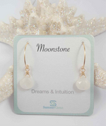 Load image into Gallery viewer, Moonstone drop earrings | Petal hoop collection - Summer Gems
