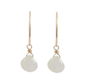 Load image into Gallery viewer, Moonstone drop earrings | Petal hoop collection - Summer Gems
